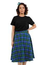 Highland Grace Women's Flared Midi Plaid Skirt