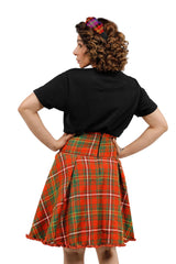 Lace-Up Plaid midi Skirt