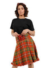 high waist plaid midi skirt