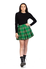 Classic Box Pleated Tartan Plaid Mini Skirt