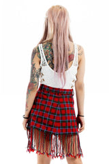 Tartan Fringe Plaid Mini Skirt