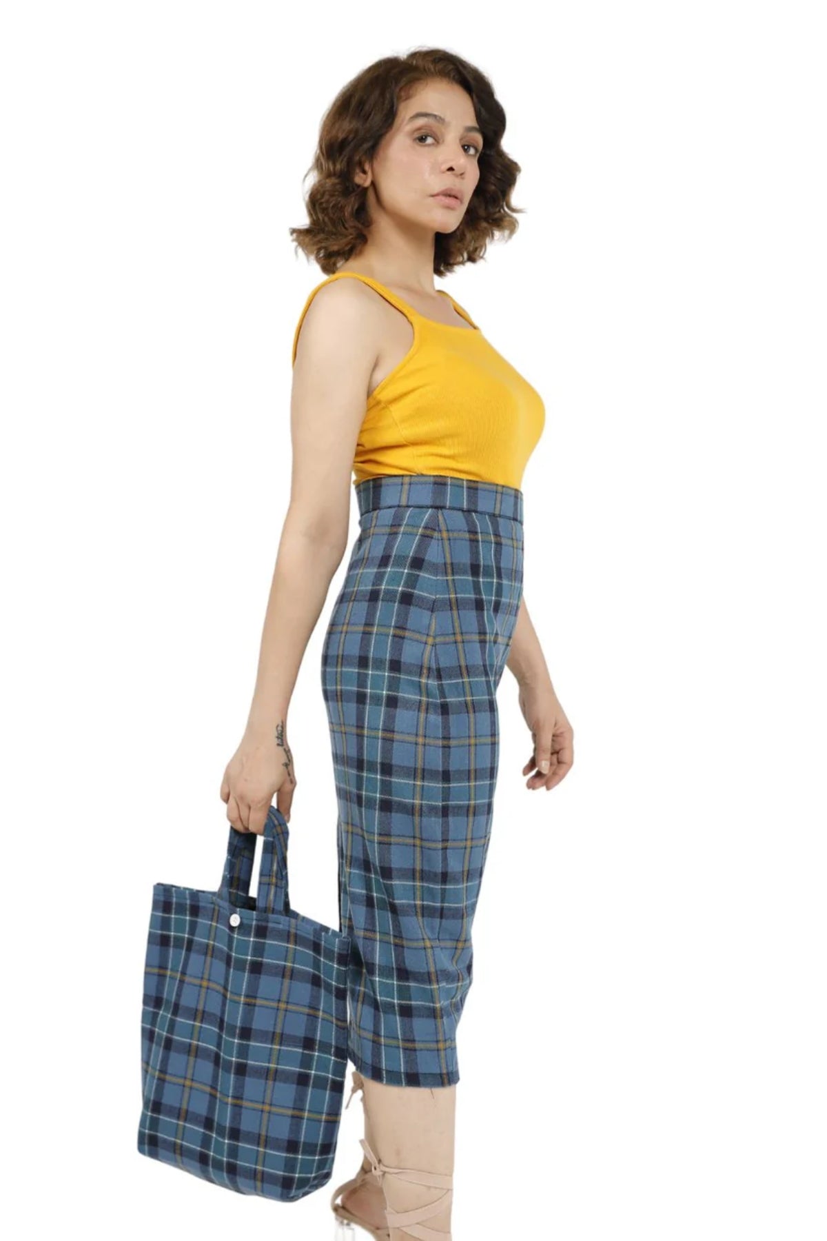 Tartan Plaid Pencil Skirt 