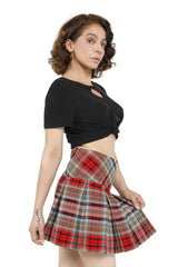 High-Waisted Box Pleat Mini Skirt