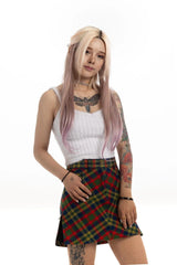 High-Waisted Tartan Plaid Mini Skirt