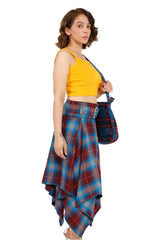 Highland Belted Pleated Plaid Layered Skirt