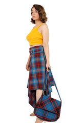 Pleated Plaid Layered Skirt