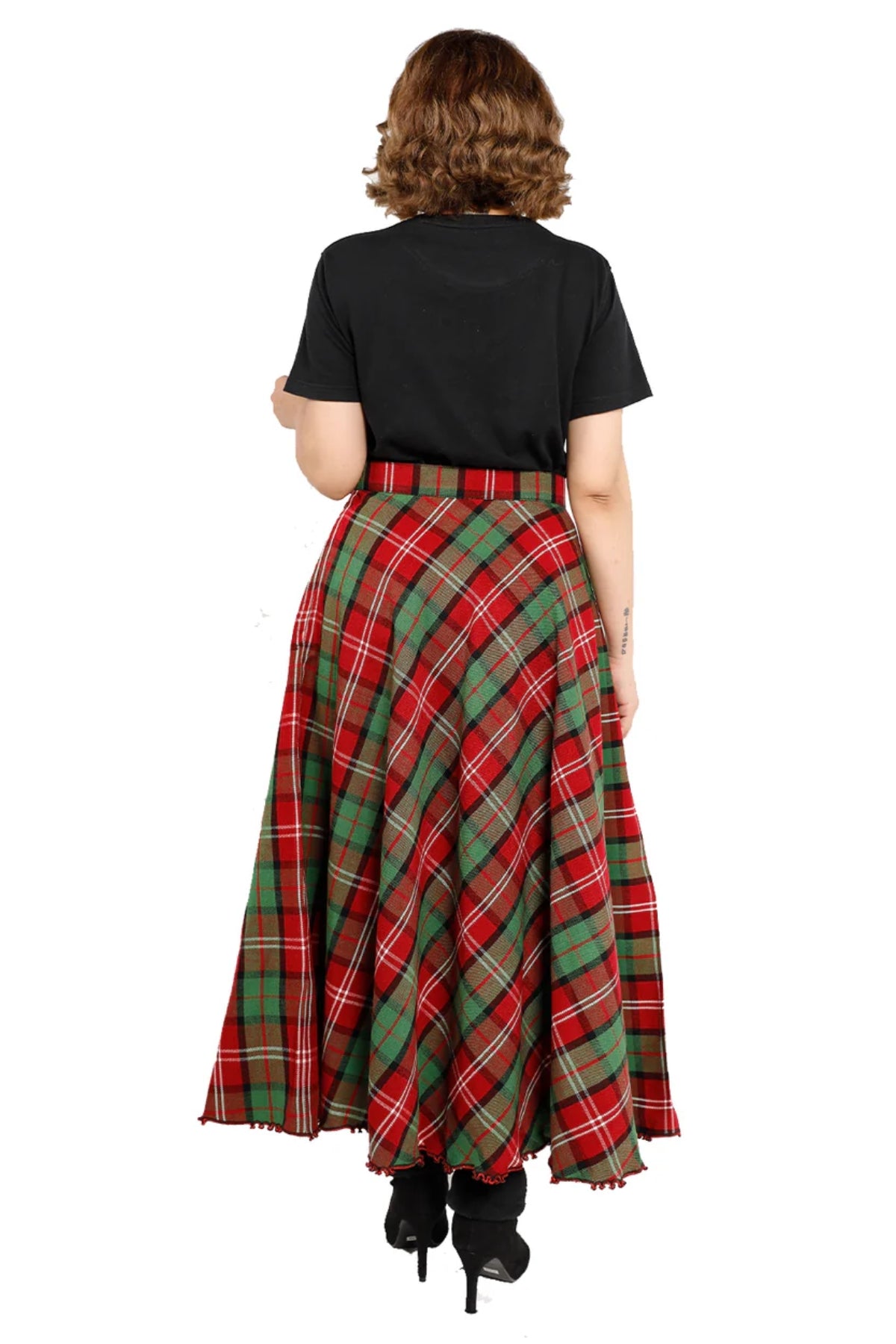 Long plaid maxi skirt