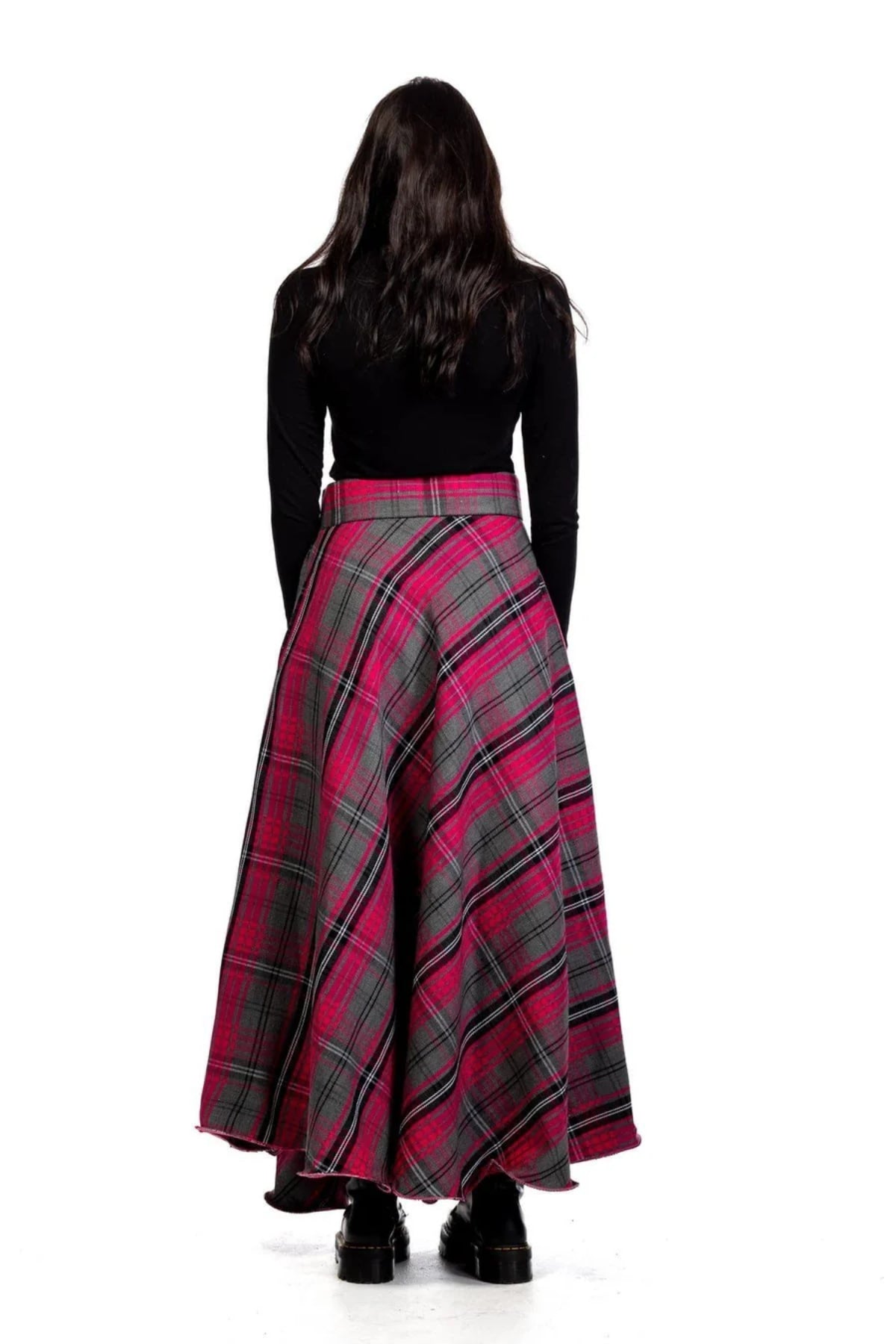 plaid maxi skirt
