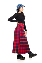 Tartan Pleated Plaid Maxi Skirt