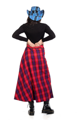 Tartan Pleated Plaid Maxi Skirt