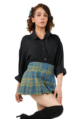 Tartan Plaid Pleated Mini Skirt