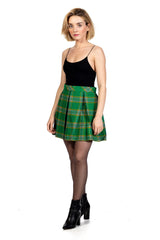 Classic Box Pleated Tartan Plaid Mini Skirt