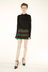 Highland Charm Wrap-Around Plaid Pleated Mini Skirt