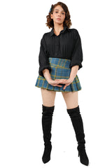 plaid pleated short skirt